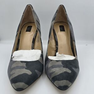 G.I.L.I. Alecia Grey Camo Microsuede Pumps 7M NIB